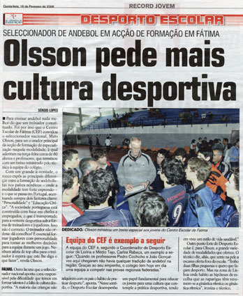 Recorte do Jornal Record Jovem