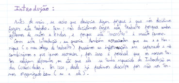 Introdução do trabalho deste aluno